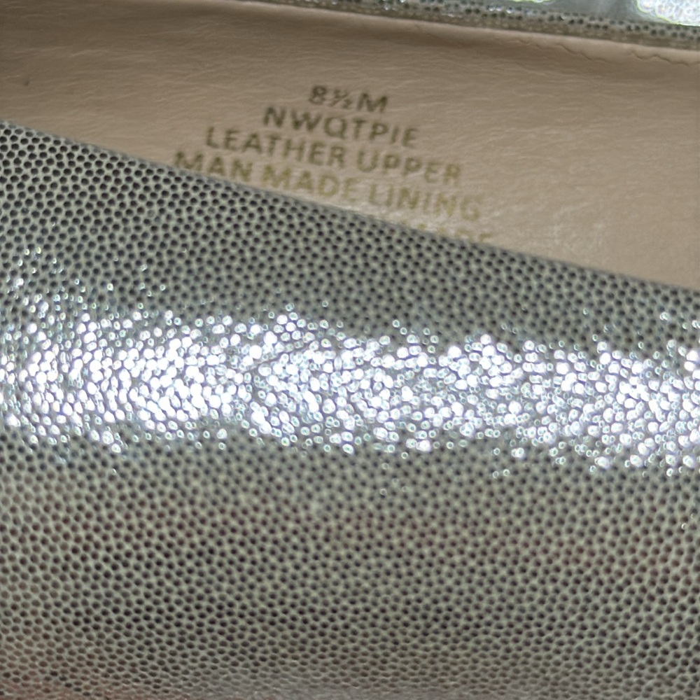 NINE WEST QTPIE METALLIC LEATHER PEEP TOE PLATFORM HEELS - Picture 14 of 15